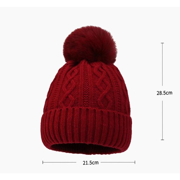 Women's Grey Warm Fleece Lined Knit Cuff Thermal Winter Hat with Fashion Forward - Picture 2 of 7